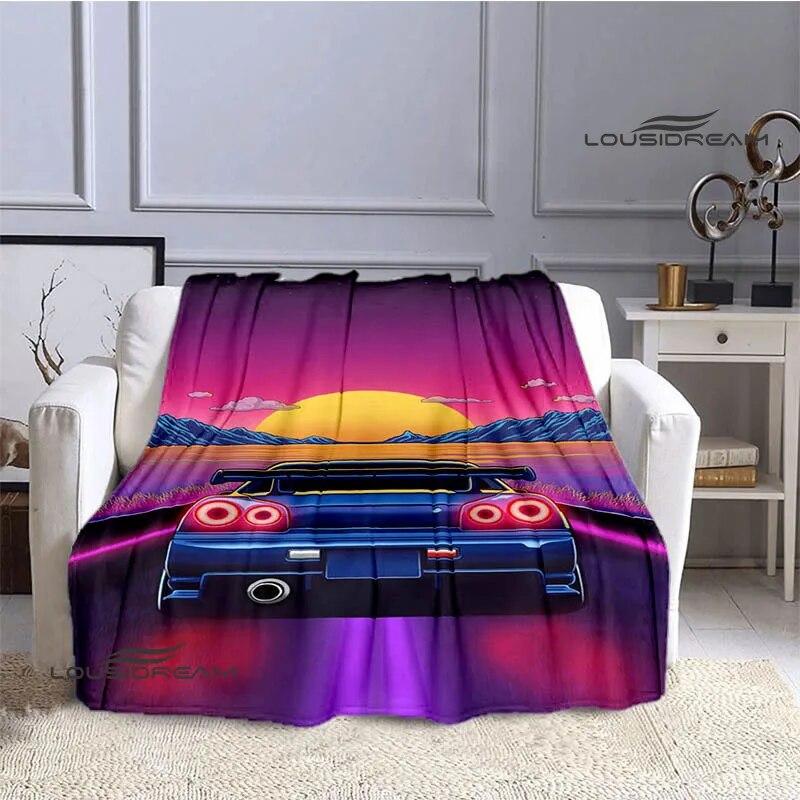 GTR Racing Retro Printed Blankets Warm Blanket Soft and Comfortable Home Travel Bed Blanket Picnic Blanket Birthday Gift