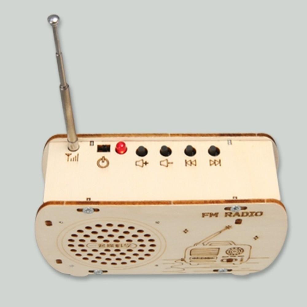 DIY Craft Wood Radio Material Set Wooden Scientific Training Experimental Kits Science Education