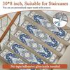 4/7/10/15pcs Bohemian Stair Treads Reusable Rubber Indoor Safety Mats for Pets Children Elderly Non-Slip Stair Carpet