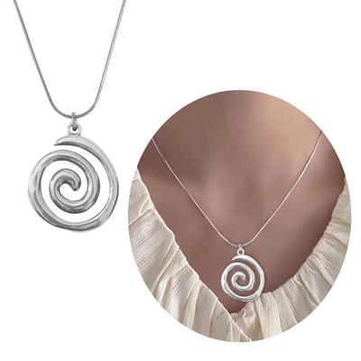 Naszyjnik z wisiorkiem Swirl Okrągły łańcuszek do obojczyka Dodatek Choker z regulowaną długością Wyjątkowa biżuteria dla kobiet dziewcząt