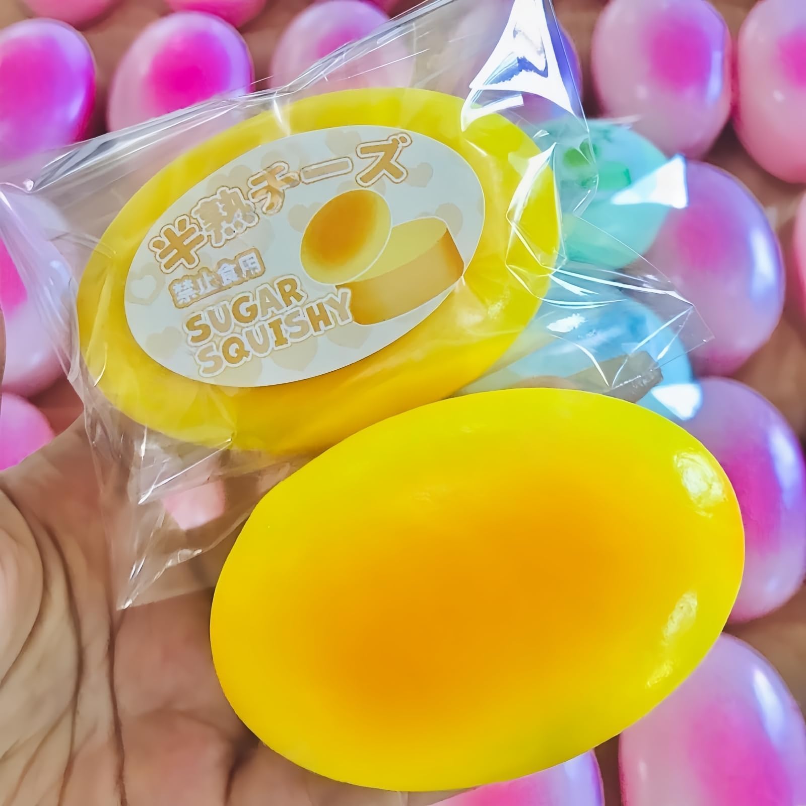 Halfgebakken Cheesecake Squishy Langzame Terugslag Zacht Taartje Stressverlichter Knijpspeeltje Kawaii Decompressie Cadeau geel
