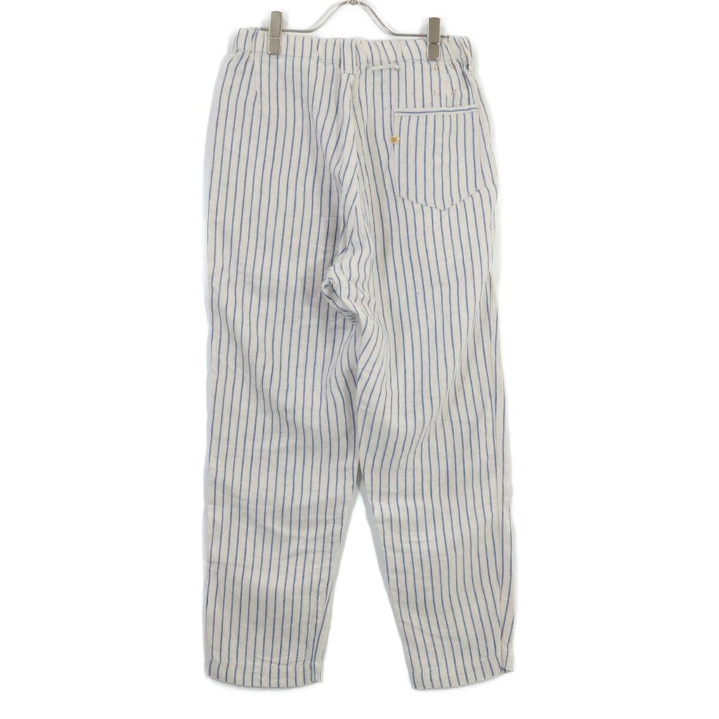 45R 8046084 White x Blue Indian Linen Twill 908 Poppo Pants Bottoms 1 IvoryUsed