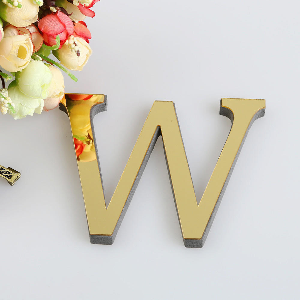 10CM 3D Mirror 26 Letters DIY Acrylic Wall Stickers For Alphabet Wedding Love Letters English Wall Art Home Decor