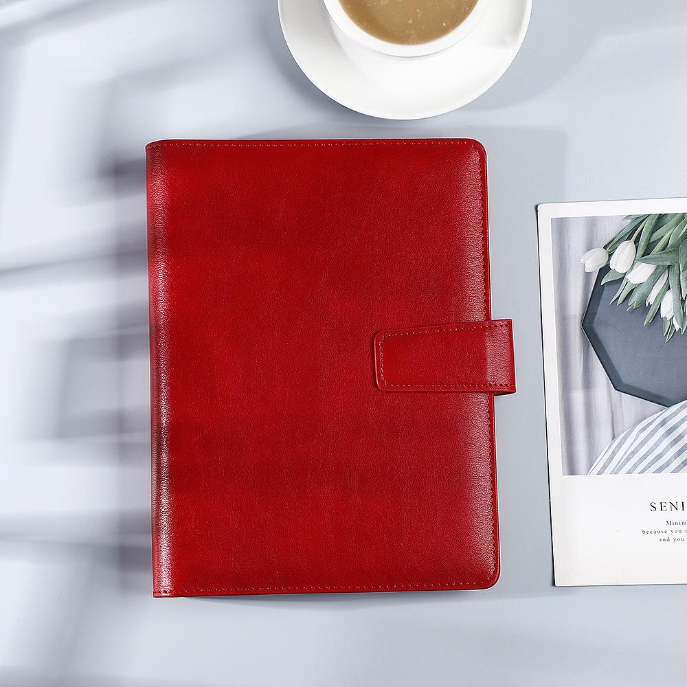 A5 Leather Hardcover Notebook - Thick, Detachable, Simple Business Office Diary