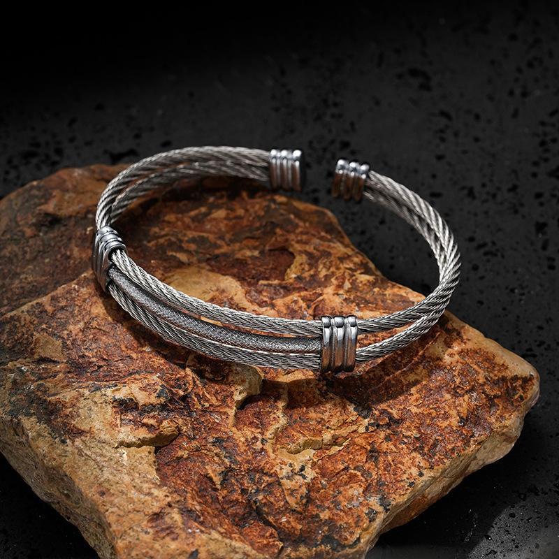 2026 Jewelry Simple Woven Bracelet Two-color Electroplated Woven Bracelet