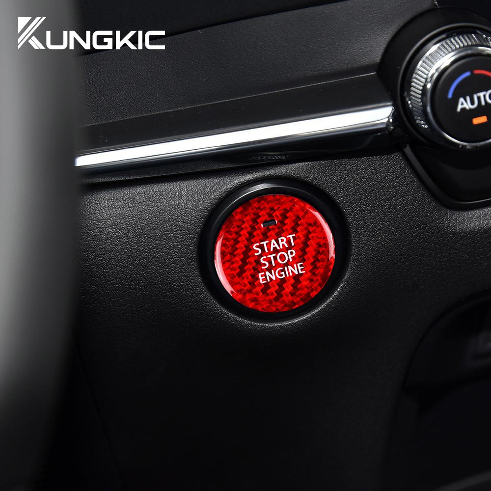 Real Carbon Fiber Start Button Cover for Mazda 3 Axela BP 2020-2025 and Mazda CX-30 2020-2025 - Interior Moulding Accessory