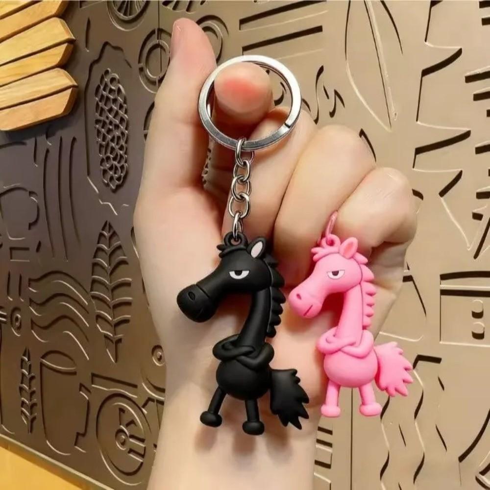 Chinese Mascot Dolls Horse Pendant Keychain Cartoon Car Key Chains  Christmas Gifts