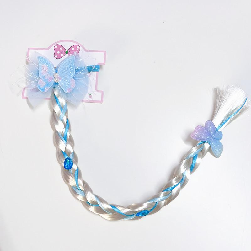 Kids' Cute Starfish Pearl Bow Braid Mesh Wig Ponytail
