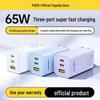 PISEN 65W GaN Charger, 3-Port Plug for Apple 15 Fast Charging and Notebooks