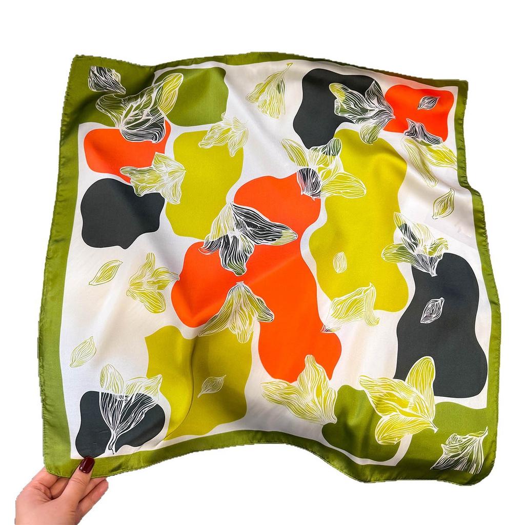 2026spring Thin Fashion Scarf Women Outdoor Small Hair Decorate Square Scarf Soft Luxury Hairband Wrap Hijab Lady 70*70cm