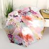Floral Pattern Automatic Folding Umbrella  Simple Eight Rib Design, Bright Color Pattern, Durable Iron Frame, Ideal for Travel and Outdoor,