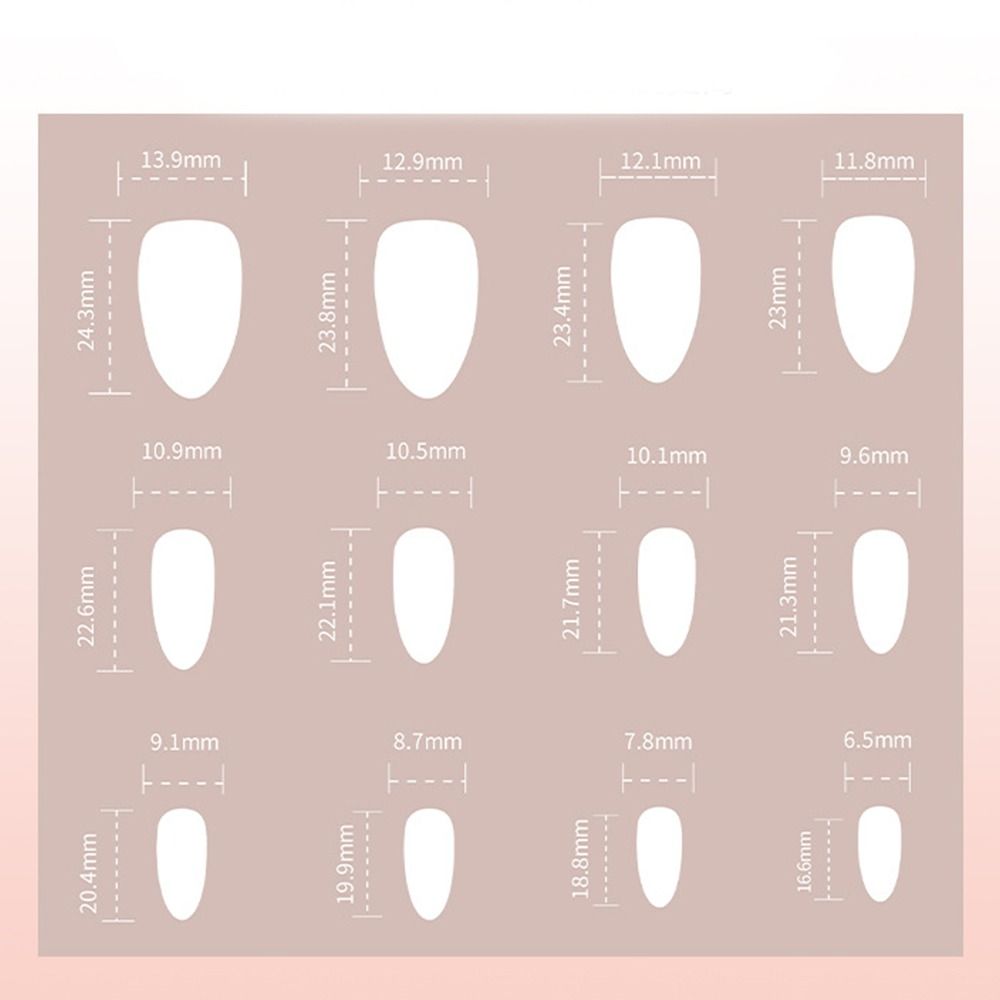 24pcs Long Almond Fake Nails Metallic Bow Press On Nails Manicure False Nails  DIY