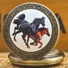 Classic Western Riding Cowboy Horse Quartz Pocket Watch Retro Men's Women's Necklace Pendant Gift