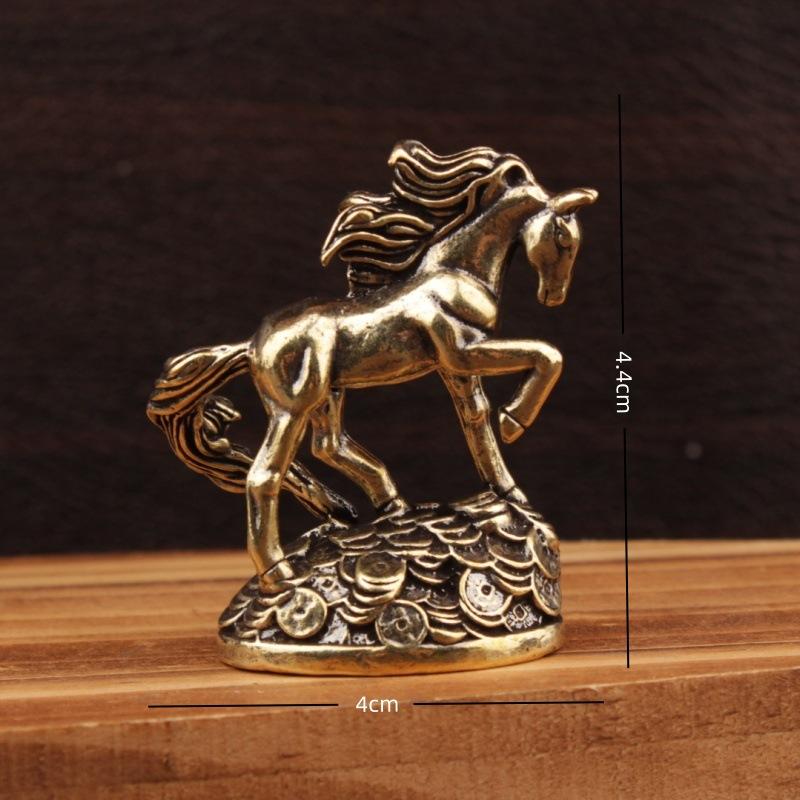 2026 Horse Year Brass Horse Decorative Ornament Horse Zodiac Little Pony Wealth Attracting Figurine Chinese New Year Gift