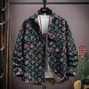 Men's Plus Size Retro Floral Long Sleeve Lightweight Jacket