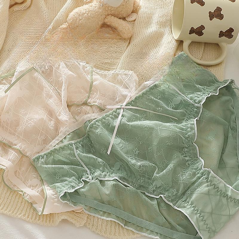 Sexy Underpants Plus Lace Panties for Women Briefs Sweet Lightweight Mesh Underwear Female Panties