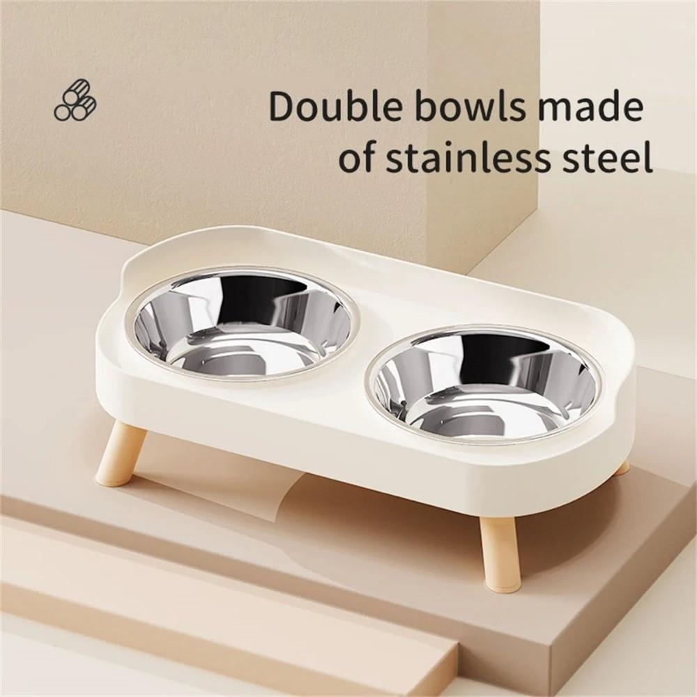 Colorful Pet Double Bowl Stainless Steel Water Bowl Fashion Dog Bowl  Pet Supplies
