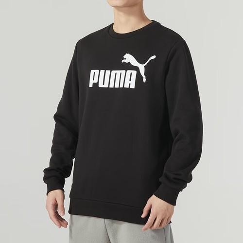 Puma Letter Print Fleece-Lined Pullover Sweatshirt Unisex