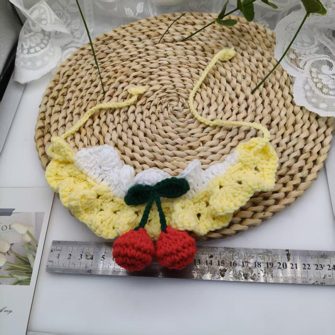 Korean Style Handmade Cute Knitted Doll Bib for Pets