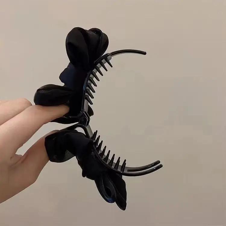 Korean Elegant Bow Hair Clip Claw Clamp Bun Updo Hair Clips Girls Barrettes Headwear Girls Women Hair Accessories