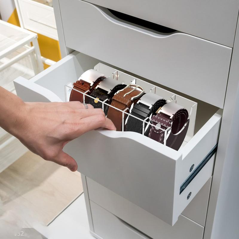 Acrylic Belt Organizer Acrylic Tie And Belt Organizer Clear Display Case Drawer Accessories Multi-Purpose Tie Rack For Women Men