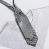 Adjustable Rhinestone Necktie Black Black Necktie Shiny Bow Ties  Jewelry