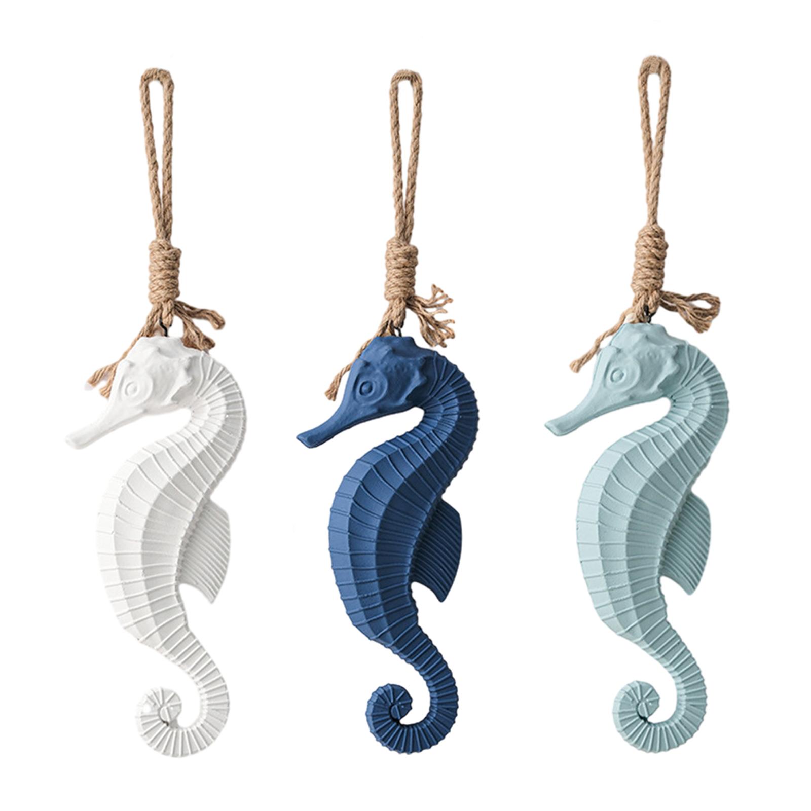 Seahorse Pendant Wall Decoration Double Sided Seahorse for Wall Party bianco