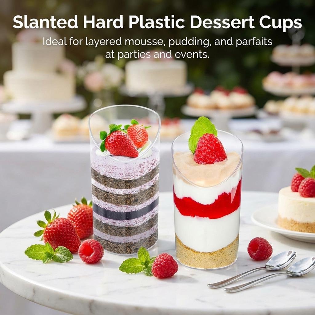 80ml Dessert Cups Mousse Pudding Container Food Grade Plastic Clear Disposable