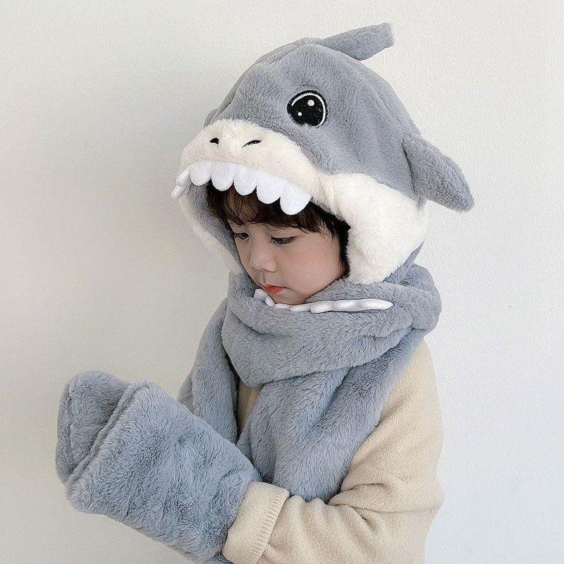 Unisex Children s Plush Winter Hat, Scarf & Gloves Set with Ear Protection