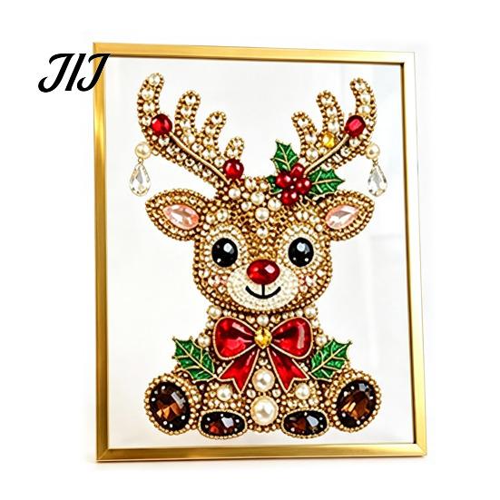 Einzigartiges Weihnachtsgeschenk für Freunde DIY Falscher Kristall Perlenmalerei Weihnachtsbaum-Set, Funkelndes Handgemachtes Wandkunst Bastelset, 3D Edelsteinperlen