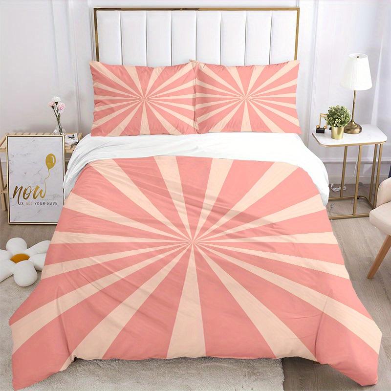 3pcs Sunburst Stripes Bedding Cover Set, Fashion Classic Popular Print Bedding Set, Soft Comfortable, All Season Use, For Bedroom, Guest Rooma0819180