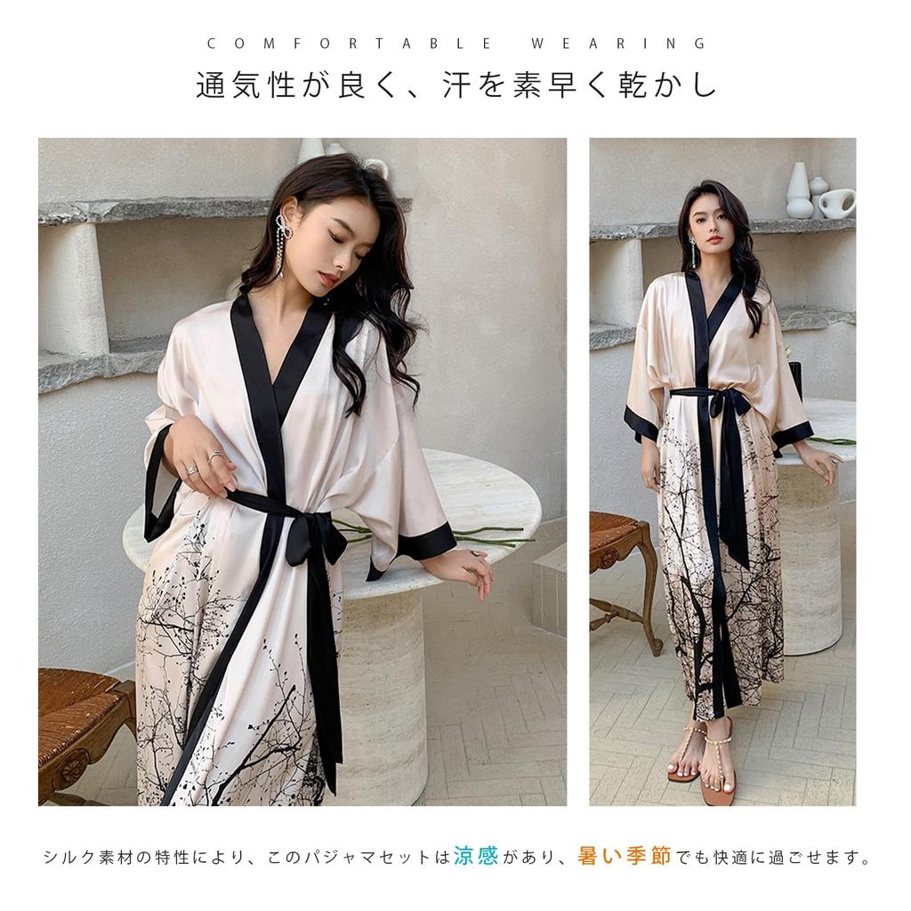 YunXiozy Star Lightweight Summer Long Lace Satin Lightweight Long Robe for Women Women's Silk-Touch Bathrobe, Loungewear, Gown, Nightgown,