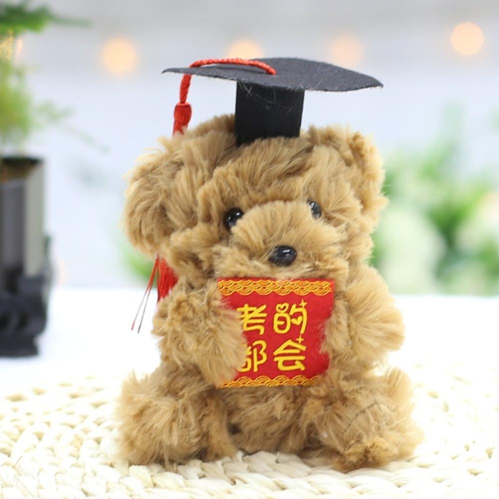 Cute Graduation Bear Plush Toy Soft Stuffed Dr Bear Plush Doll Backpack Accessory