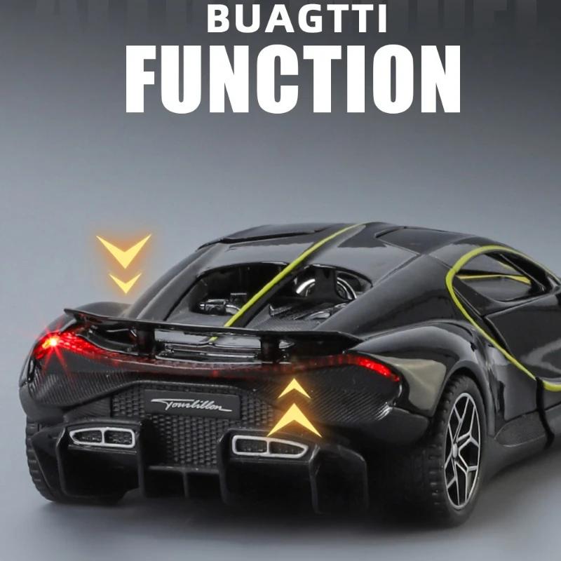 Simulation 1/32 Bugatti Tourbillon Alloy Sports Car Model Diecast Metal Miniature Voiture Children Boy Toy Vehicle Birthday Gift