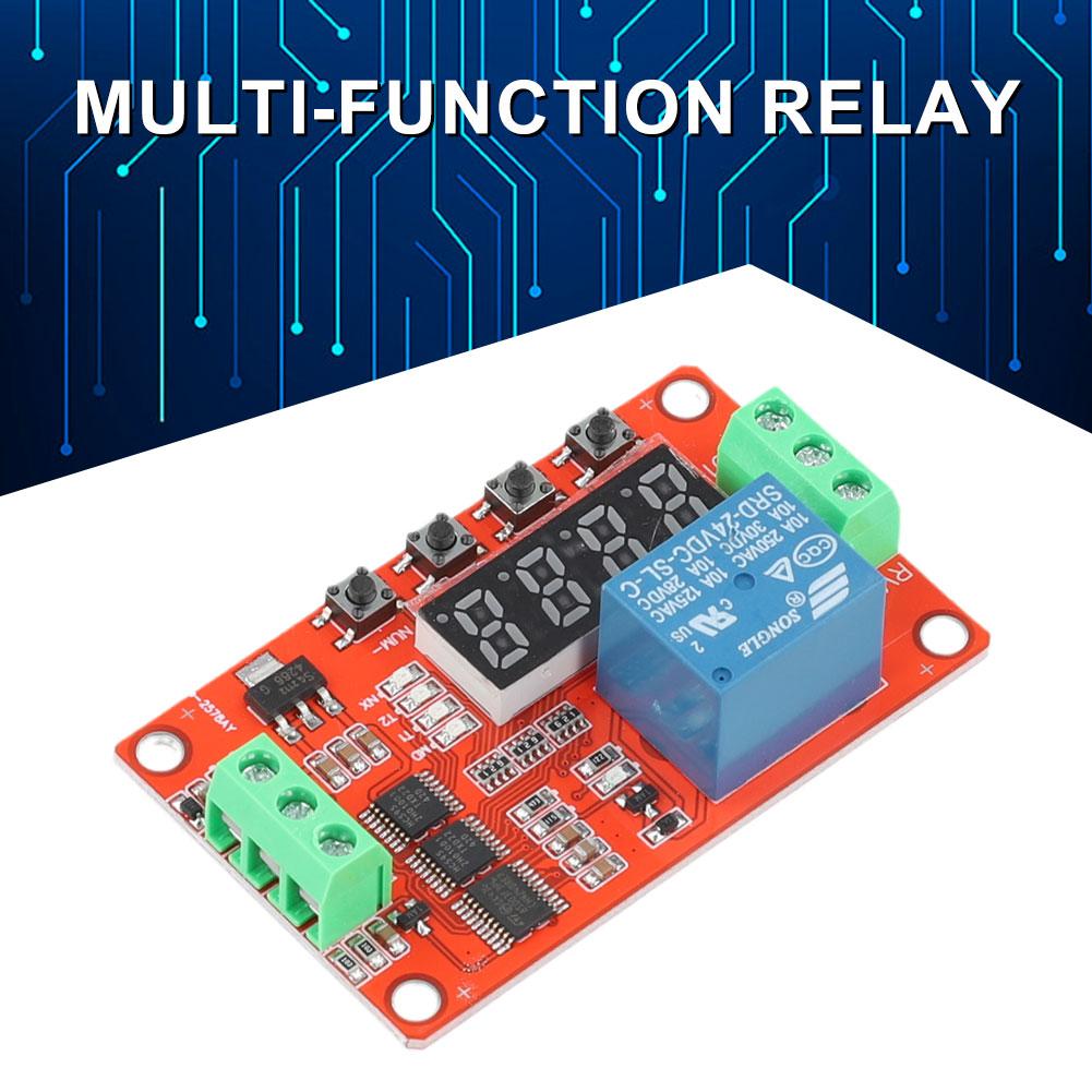 FRM01 Relay Board Multifunction LED Digital Time Delay Relay Module DC 5V 12V 24V 1CH Loop Delay Self-Locking Timing Board