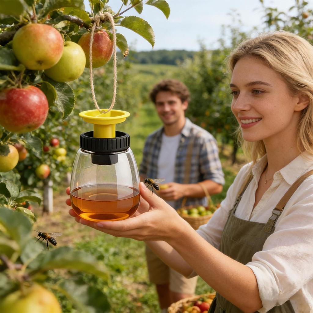 Fruit Fly Trap Reusable Hangable Trap Jar Fly Control Catcher for Orchard Garden Stable Farm Ranch Outside Barn Yard