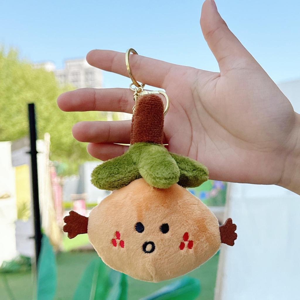 Lucky Orange Plush Keychain - Cute & Funny Bag Accessory Toy Gift