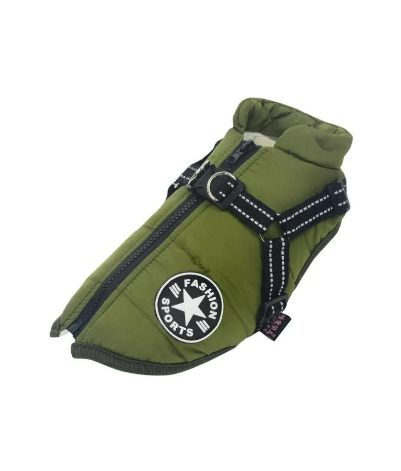 Velká bunda pro psy s postrojem Zimní zateplené oblečení pro psy pro labradora Voděodolný kabát pro velkého psa Chihuahua Francouzský buldoček oblečení