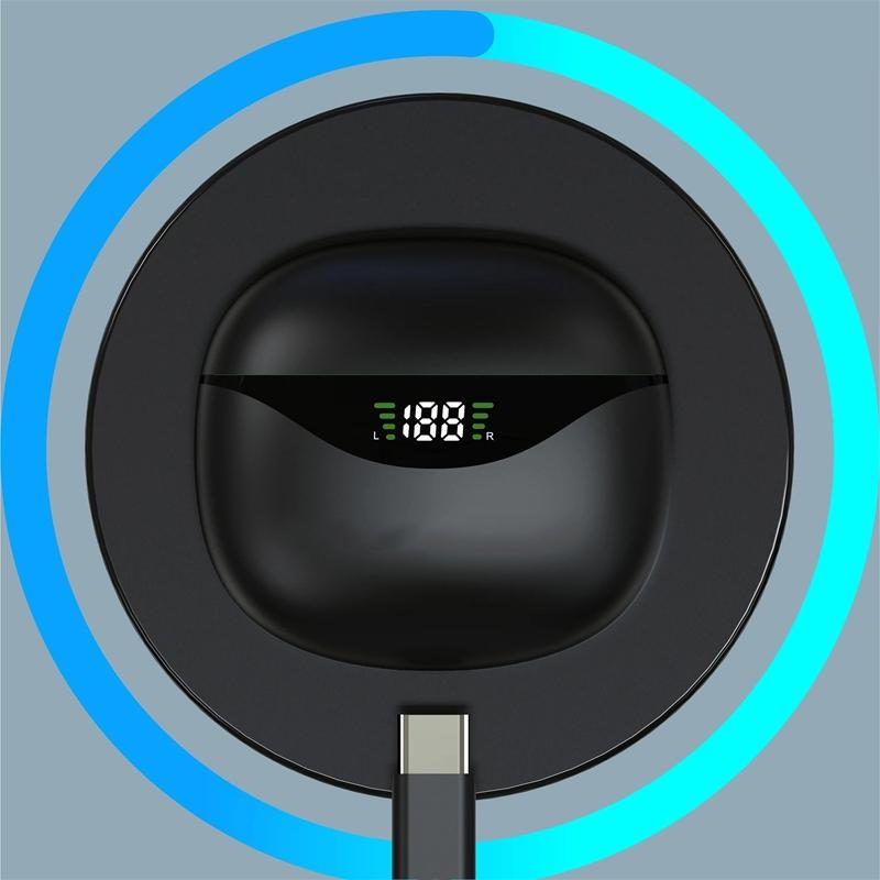 Bluetooth 5.3 Headphone Wireless Earphones Sport Waterproof 9D Stereo Headsets With Mic LED Display Low Latency Earbuds