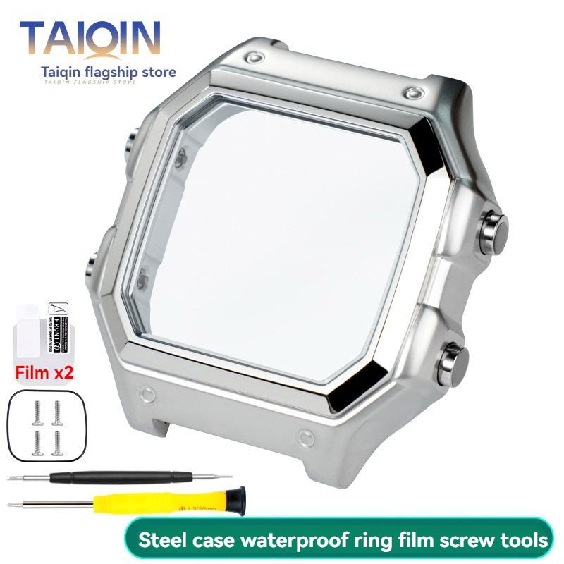 AE1200 Watch Case For Casio 3299 AE-1200WH Stainless Steel Modified Metal Shell with Waterproof Ring Black Silver Watch Case