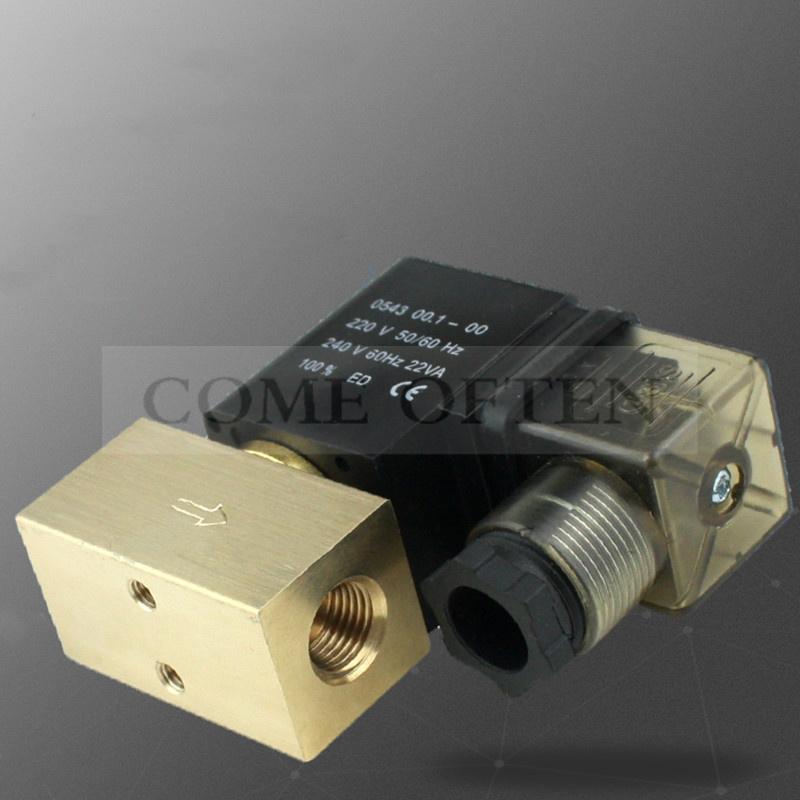 Válvula Solenoide de Alta Pressão de Água e Ar 80bar 2 Vias 1/4 3/8 1/2 BSP 12V 24V CC AC220V Normalmente Fechada Ação Direta Válvula de Latão