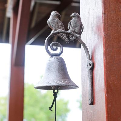 Yousheng Vintage Dinner Bell Wall Mounted Bell with Birds Indoor Outdoor Wall Bell with Rope for Home Farmhouse Church Tavern School Decor