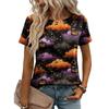 Women's Loose Fit Casual Halloween Print T-Shirt Short Sleeve Crew Neck Comfortable Top for Daily Wear and Seasonal Outfits