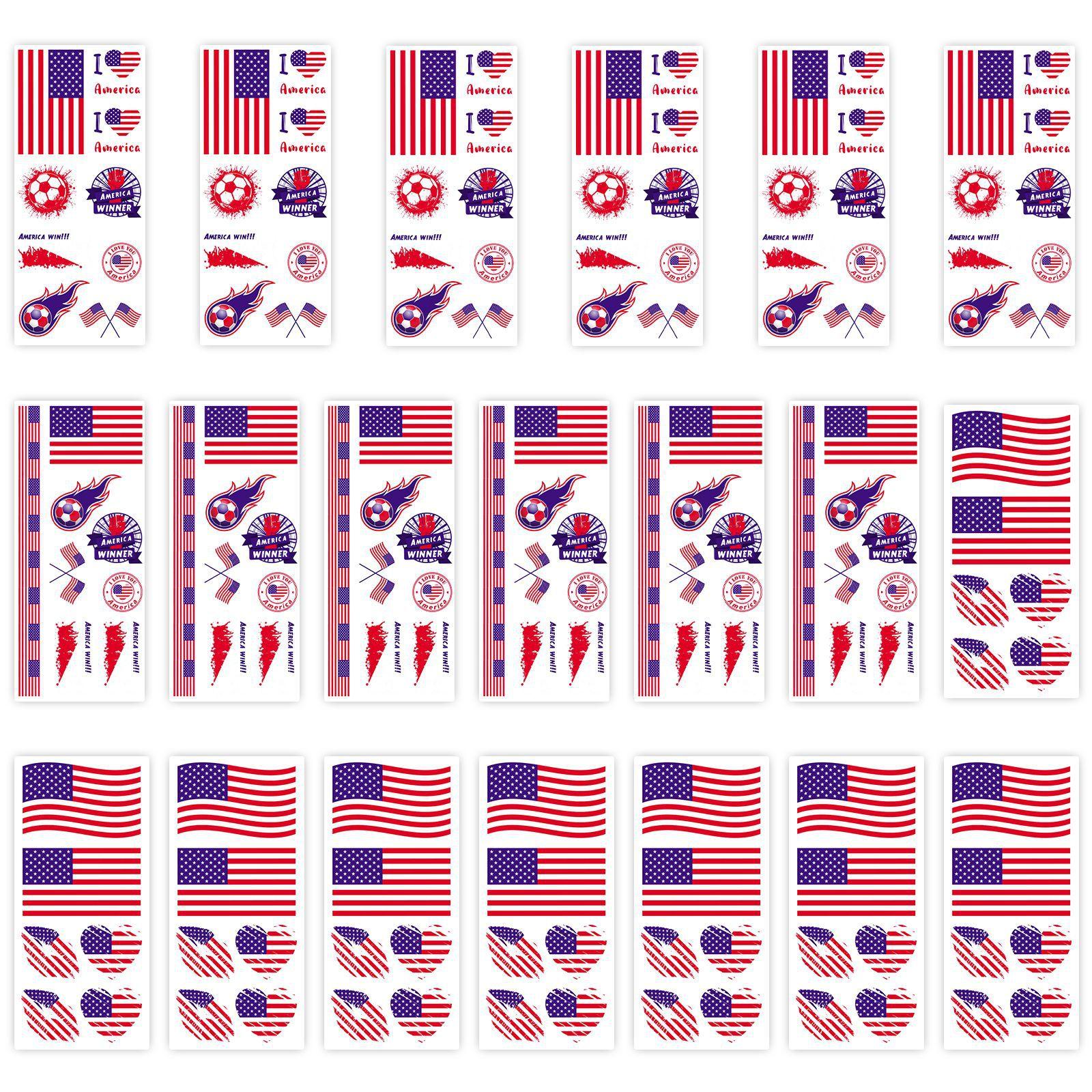 

20pcs 2026 Temporary Tattoos National Flag Stickers Fans Waterproof Fake Tattoo for Sports Events Celebration Party Supplies