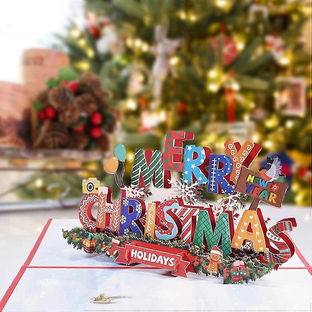 3d Pop Up Card Christmas Card, Beautiful Santa Claus Greeting Card With Envelope(merry Christmas) - jjS
