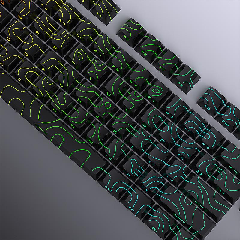 Set di Tasti Contour Line Luminous 4.0: 128 Altezza Originale, Sublimazione a Cinque Lati