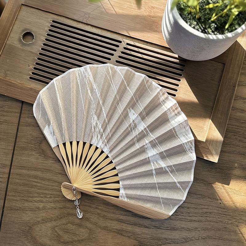 Japanese Style Fan Vintage Bamboo Folding Hand Held Fan Dance Hanfu Zen Shell Fan Classical Cheongsam Photo Props Art Gifts