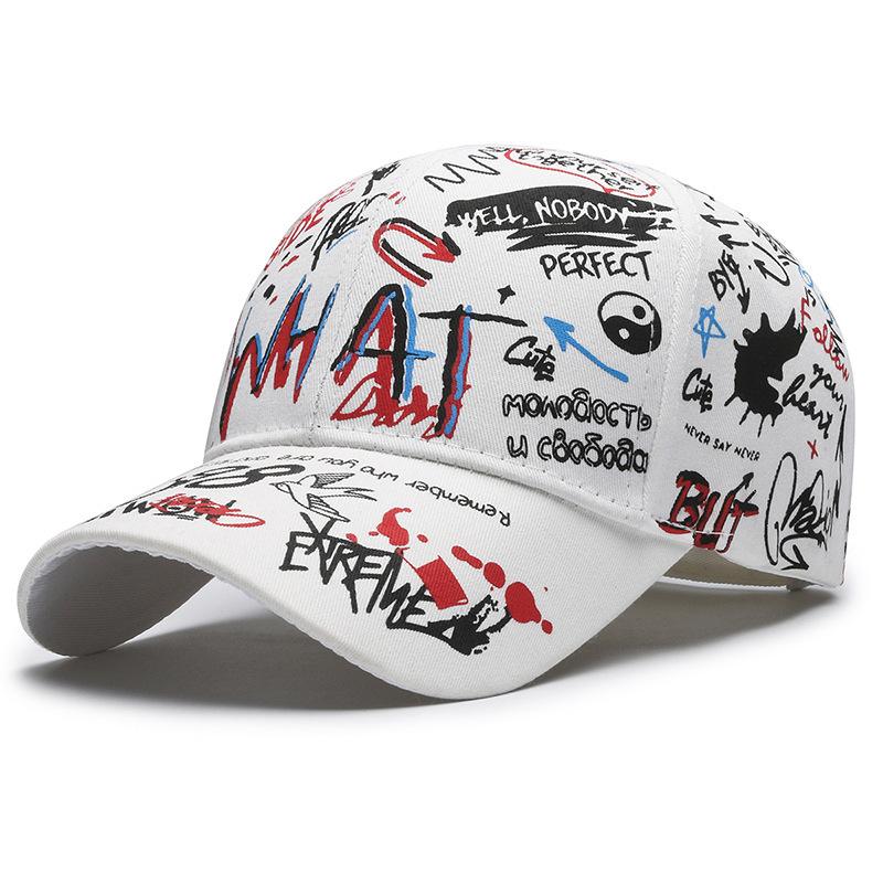 Spring Fashion Graffiti Letter Print Hardtop Baseball Cap Personalized Sun Protection Cap