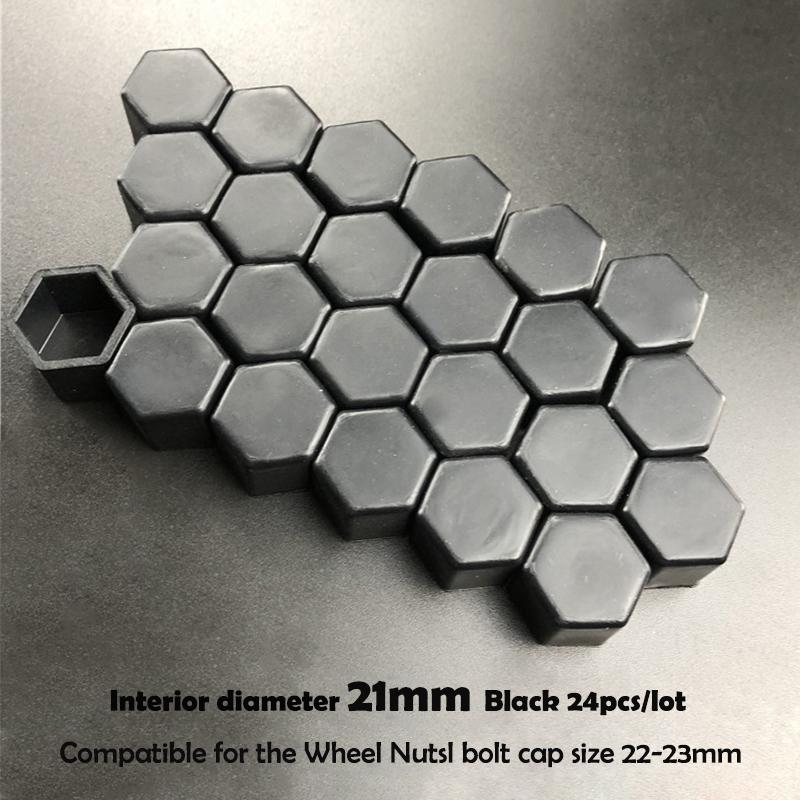 24pcs/package 17/19/21mm Silicone Hexagonal Socket Car Wheel Hub Screw Cover Nut Caps Bolt Rims Exterior Decoration Protection