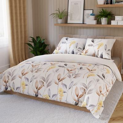 ZARIA Bedding Set 220x200 Cm - Satin Cotton, Delicate Floral Pattern